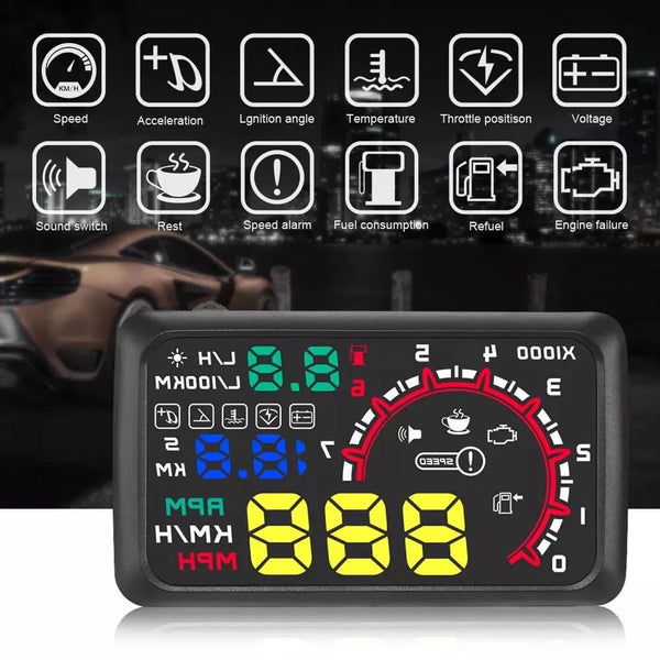 5.5inch Universal HUD Head Up Display OBD II Projector Digital Light Speed Warning