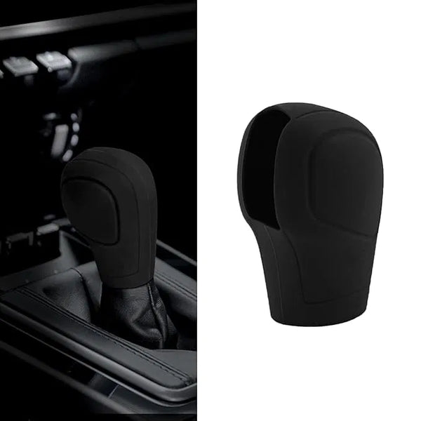 Car Silicone DSG Automatic Gear Shift Knob Cover Antislip Shifter Knob Univeral Fit Shifter Handle Protective Cover (Black)