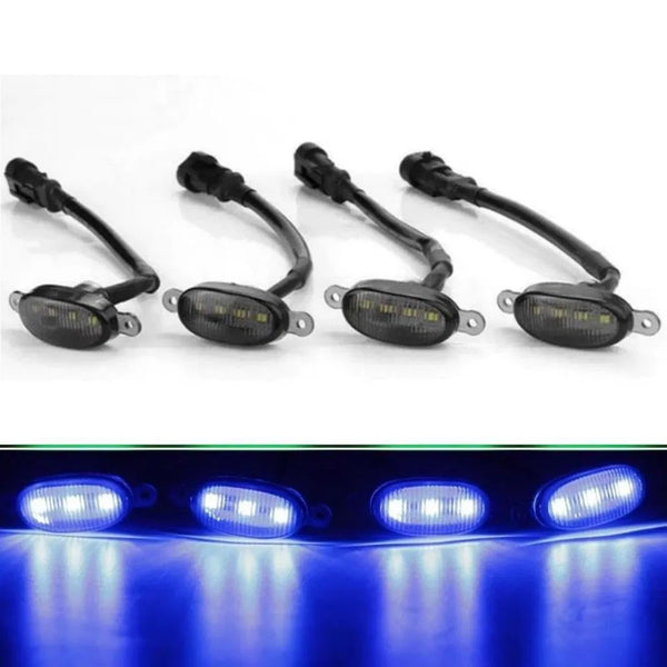 4 Pieces Smoked LED Lens Front Grille Running Light Universal For Car (Plug Design May Vary) (Grill Green) (Copy)