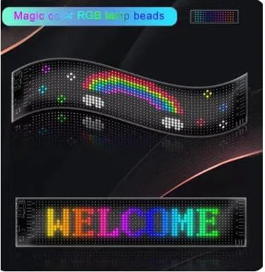 Super Bright Flexible LED Matrix Panel Night Light DIY Programmable Flexible LED Display for Car, Shop, Hotel & Bar (120-595MM)
