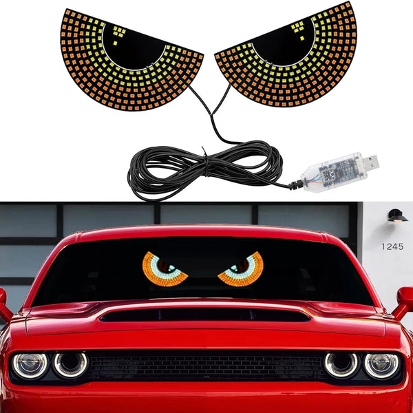 Devil Eyes Lights For Car Windshield,DIY Dynamic Car Décor LED Smart Strobe Light Eye Lamp For Car, Trucks Windows Windshield