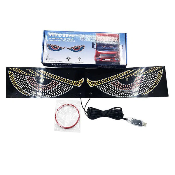 XL Size Winking Devil Eyes, DIY Dynamic LED Smart Strobe Light Eye Lamp For Car, Trucks Windows Windshield