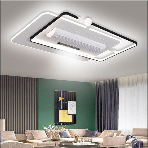 Designer Fan Light Hotel Bedroom Decorative Recessed Smart Bladeless Ceiling Fan With Light and Remote