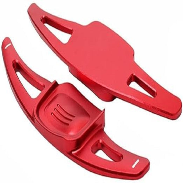 Aluminium Alloy Shift Paddle Steering Wheel Shifter Paddlers Extension Compatible for Virtus MK8, Taigun & Tiguan (Red)