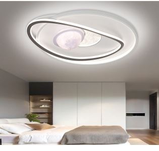 LED Ceiling Light Moons  Round Indoor Lamp Two-color Iron Base Lamp Surface Mounted for Bedroom Hotel Office