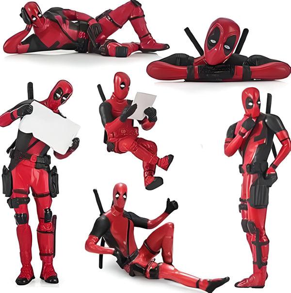 Funny Deadpool Car Ornament Interior Dashboard Toy Decoration Mini Figures (6 PCS)