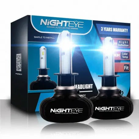 (H27/880/881) NIGHTEYE-A315 LED Headlight Bulbs 2Pcs 50W 8000LM 6500K All-in-one Conversion Kit w/CSP Chips Bulb Single Beam Bulbs Super Bright LED Car light