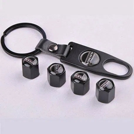 Tyre Valve Caps for Cars | Black Colour, Tire Air Stem Caps | for Volvo Cars