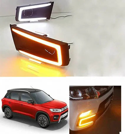 LED DRL Fog Lamp Day time Running Fog Light Assembly for Suzuki Brezza