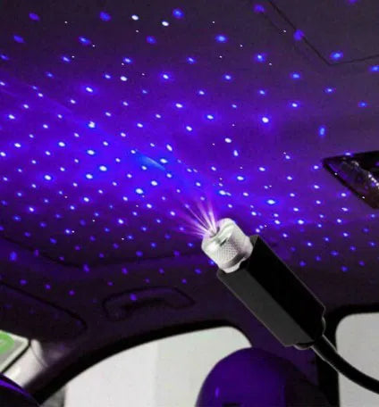 Car usb star ceiling light sky projection lamp romantic atmosphere night lights(Blue)