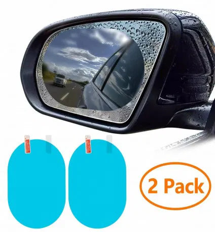 2PCS Car Rearview Mirror Film, Anti Fog Film Car Rear View Mirror Waterproof Film Protective Film Anti Glare Rain-Proof Anti Water Protector for Car Mirrors in Oval Shape