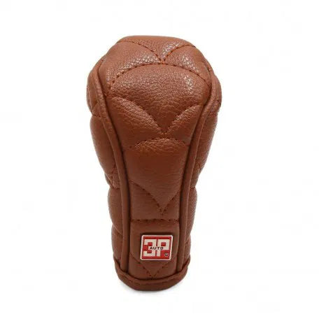 Leather Car Shifter Gear Shift Knob Skid Proof Cover Protection Tan Color