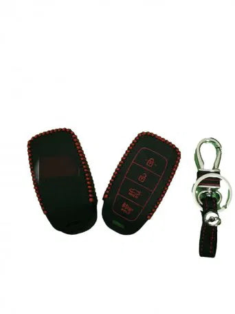 Leather Key Cover For Hyundai Verna 2020 Push 4 Button Start Model Only(1 Piece)