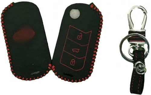 Leather Key Cover For Mahindra tuv 300+ ( 1 Piece)