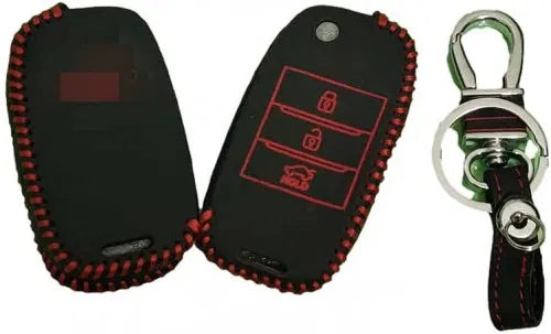 Leather Key Cover For Kia Seltos, Sonet Flip Key (Non Push Button Start Models only, 1 Piece)