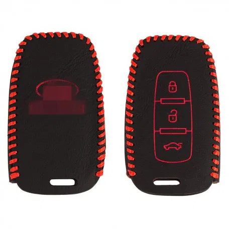 Leather Key Cover Fit For Hyundai Verna fluidic/Old i20/santafe Push Button Smart Key(1 Piece)
