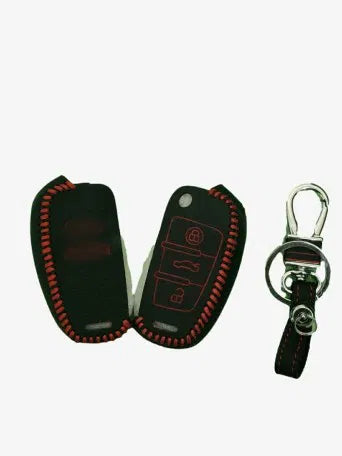 Leather Key Cover For Q7 Flip Key 3button