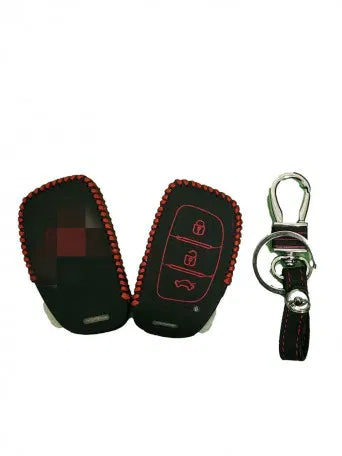 Leather Key Cover For Hyundai 3 Button Remote Smart Key Cover Creta, Grand i10, i20 Elite, i20 Active, Verna,Aura