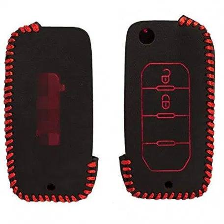Leather Key Cover For Jeep Compass, Trailhawk Flip Key(1 Piece)