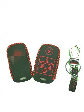 Leather Key Cover For K-ia Carnival 5 Button Smart key(1 Piece)