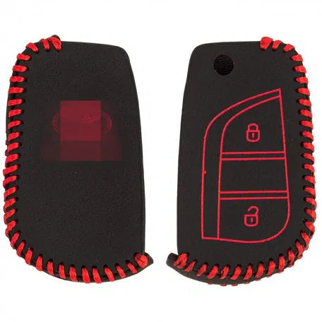 Leather Key Cover For Toyota Innova Crysta, fortuner 2 Buttons Flip Key (Pack of 1)
