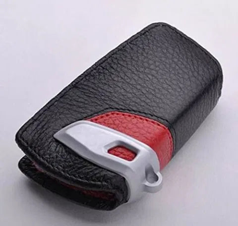 Leather Key Case Compatible Fit For BMW F10 F30 F20 X3 X4 X5 X6 Key Case Holder(Red)