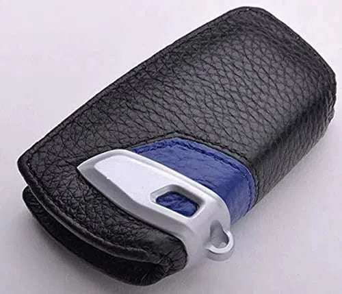 Leather Key Case Compatible Fit For BMW F10 F30 F20 X3 X4 X5 X6 Key Case Holder(Blue)