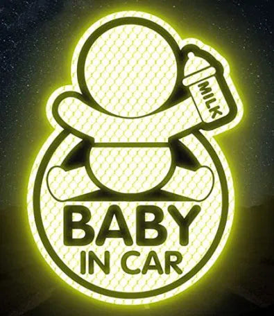 High Reflective Car Stickers Baby In Car(White)