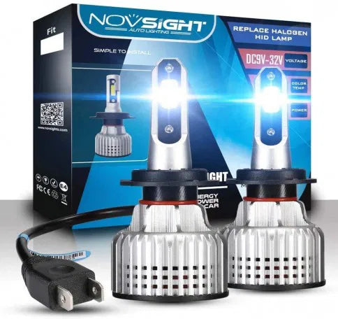 Novsight 9005/HB3 LED Headlight Kits (Pack of 2)- Bridgelux-COB LED Chips - 72W 10000Lumens 6500K White - High/Low Beam Headlight/Fog Light Conversion Kit