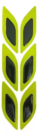 6Pcs/Set Carbon Fiber Car Sticker Truck Auto Motor Car Reflective Strips Anti-Scratch Safety Warning Sticker Car Accessories(Inner Black Upper Green)